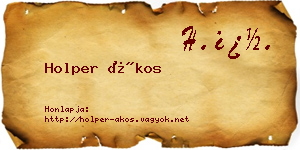 Holper Ákos névjegykártya